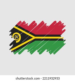 Vanuatu Flag Brush. National Flag