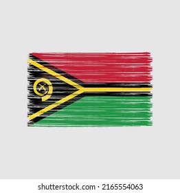Vanuatu Flag Brush Strokes. National Flag
