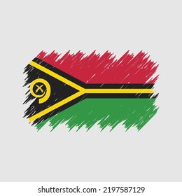 Vanuatu Flag Brush Strokes. National Flag