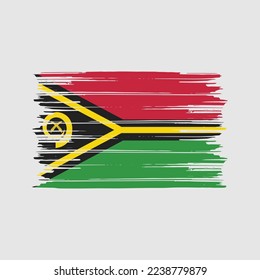 Vanuatu Flag Brush Vector Illustration