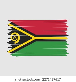 Vanuatu Flag Brush Vector Illustration