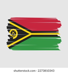 Vanuatu Flag Brush Vector Illustration