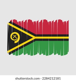 Vanuatu Flag Brush Vector Illustration