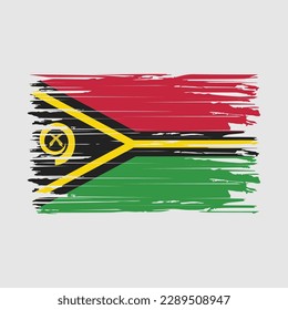 Vanuatu Flag Brush Vector Illustration