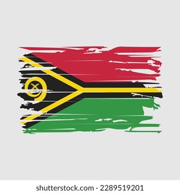 Vanuatu Flag Brush Vector Illustration