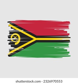 Vanuatu Flag Brush Vector Illustration