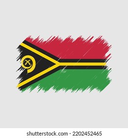 Vanuatu Flag Brush Vector. National Flag