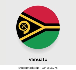 Vanuatu Flaggenblase kreisrund um die Form Symbol Vektorgrafik