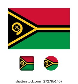 Vanuatu Flag Flat Icons Collection