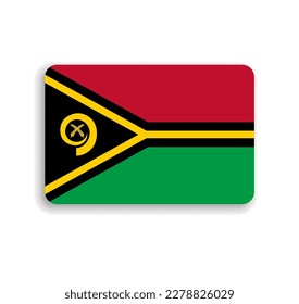 Vanuatu flag - flat vector rectangle with rounded corners and dropped shadow.