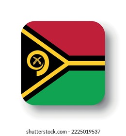 Vanuatu flag - flat vector square with rounded corners and dropped shadow.