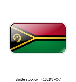 Vanuatu flag in the form of glossy button can be used for independence day or other events isolated on white background. vector design illustration EPS 10
