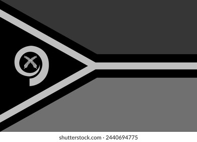 Vanuatu flag - greyscale monochrome vector illustration. Flag in black and white