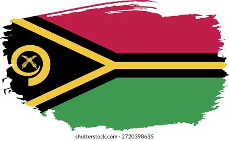 Vanuatu Flag Grunge Brush Stroke Design