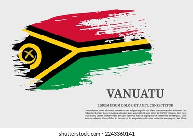 Ropa gruesa de bandera de Vanuatu y afiche de texto, vector