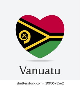 Vanuatu Flag in Heart Shape