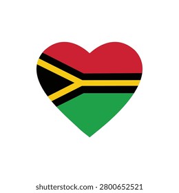 Vanuatu Flag Heart Shape Icon Love Symbol National Country Patriotic Illustration