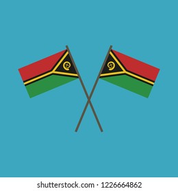 Vanuatu flag icon in flat design. Independence day or National day holiday concept.