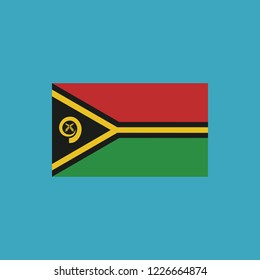 Vanuatu flag icon in flat design. Independence day or National day holiday concept.