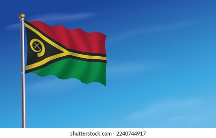 Ilustración del vector de fondo de la bandera de Vanuatu para el Día de la Independencia