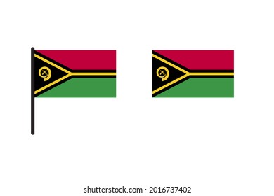 Bandera de Vanuatu aislada en un fondo blanco