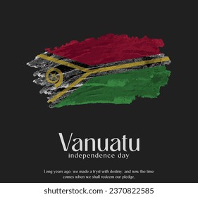 Vanuatu Flag Made of Glitter Sparkle Brush Paint Vector, Celebrating Vanuatu Independence Day.