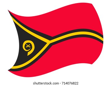 vanuatu flag moved by the wind