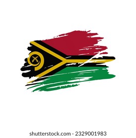 Vanuatu flag - nation vector country flag trextured in grunge scratchy brush stroke.