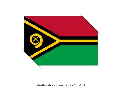 Vanuatu flag - rectangle colorful flag representing a country cultural identity and heritage. The essence of national pride and unity. Attached by the corners in a paper album