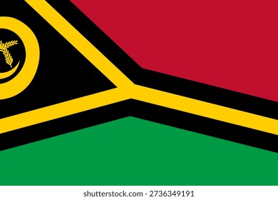 Vanuatu flag - rectangular cutout of rotated vector flag.