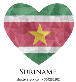 Vanuatu flag shape heart in geometric rumpled triangular low poly origami style graphic illustration,mosaic polygonal style.Symbol of love to country.Retro or vintage style background.