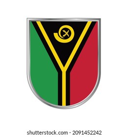 Bandera de Vanuatu con diseño vectorial de marco plateado