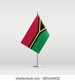 Vanuatu flag state symbol isolated on background national banner. Greeting card National Independence Day of the Republic of Vanuatu. Illustration banner with realistic state flag.