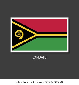 Vanuatu flag Vector Square Icon on Black Background.