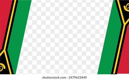 Vanuatu flag wave isolated on png or transparent background vector illustration. 