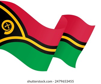 Vanuatu flag wave isolated on png or transparent background vector illustration. 