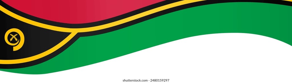 Onda de la bandera de Vanuatu aislada en png o Ilustración vectorial de fondo transparente. 