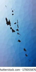 Vanuatu geometric map. Stencil shape of Vanuatu in low poly style. Amazing country vector illustration.