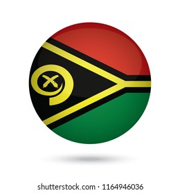 Vanuatu glossy round button. Vector Illustration EPS10.