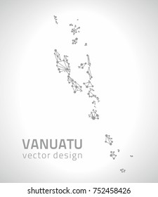 Vanuatu grey dot outline vector triangle map