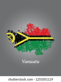 Vanuatu grunge old state flag