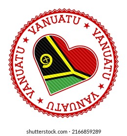 Vanuatu heart badge. Vector logo of Vanuatu authentic Vector illustration.