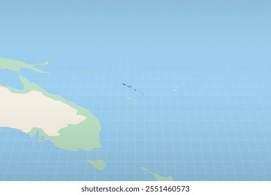 Vanuatu se destaca en un mapa detallado, la ubicación geográfica de Vanuatu. Mapa de Vector.