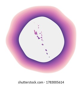 Vanuatu icon. Colorful gradient logo of the country. Purple and red Vanuatu rounded sign with map for your design. Vector illustration.