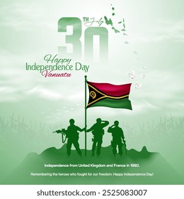 Vanuatu Independence Day celebration greeting card design for social media post