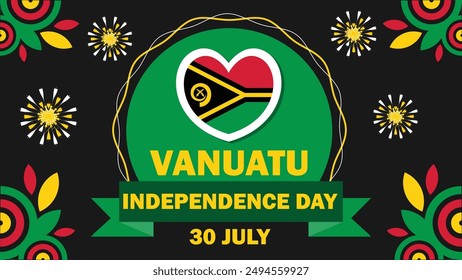 Vanuatu Independence Day vector banner design. Happy Vanuatu Independence Day modern minimal graphic poster illustration.