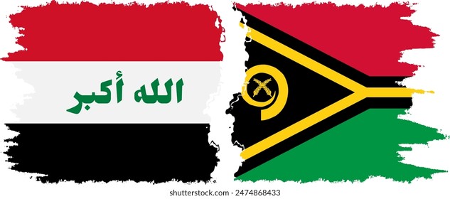 Banderas grunge de Vanuatu e Irak conexión, Vector