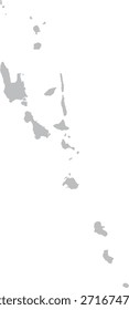 Mapa de las Islas Vanuatu Silueta gris Oceanía Design Vector