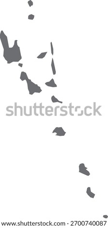 Vanuatu Islands Silhouette Map Vector