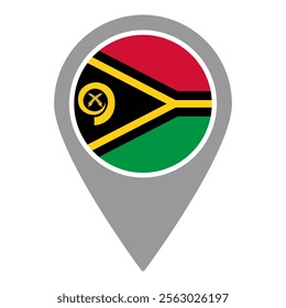 Vanuatu Location Pin Icon Vector Illustration